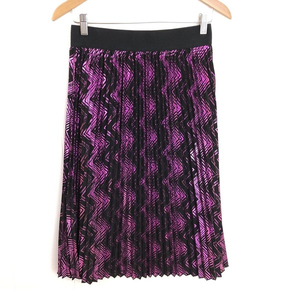 Lularoe Elegant Jill Skirt Metallic Violet Purple Midi Skirt Party Size Small‎ - Picture 1 of 10